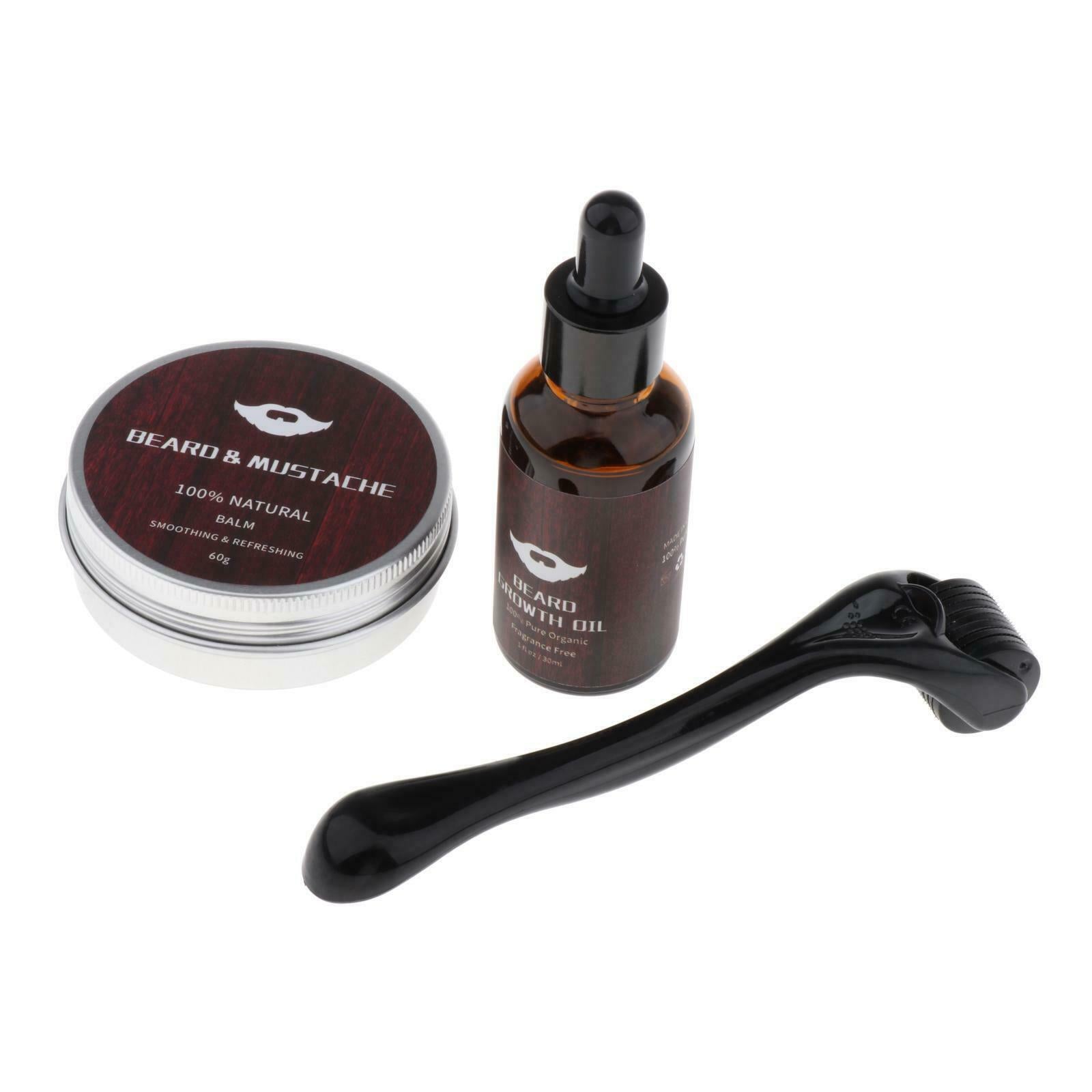 2 x Beard Growth Kit Titanium  Roller + Serum for Men Face roller