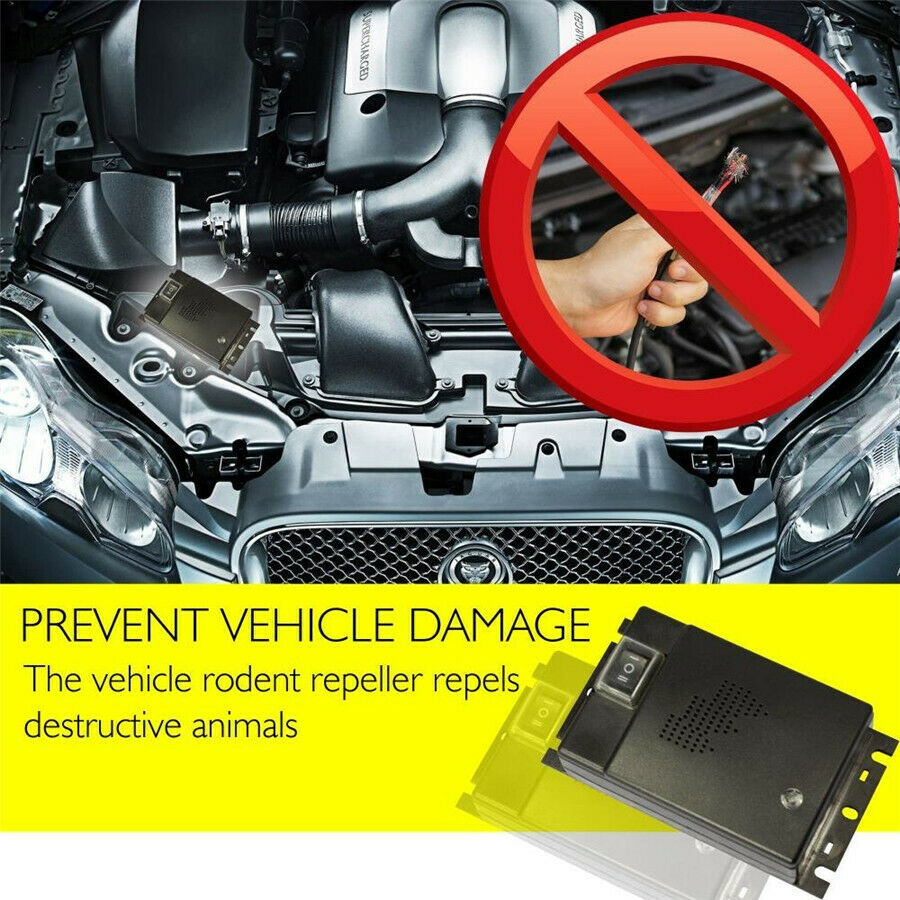 Car Ultrasonic Control Mouse Rodent Pest Animal Repeller Deterrent 12V