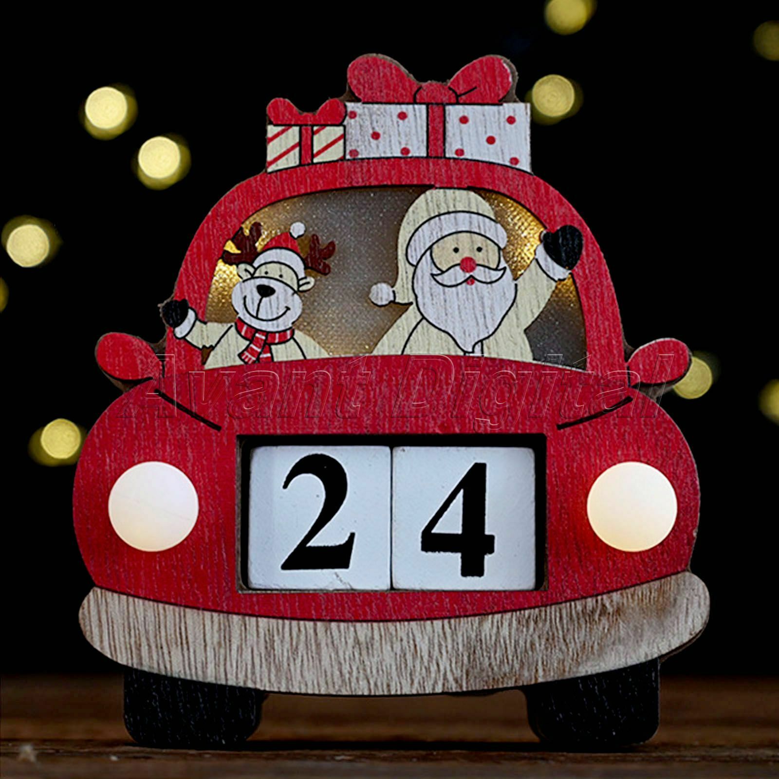 Christmas Advent Calendar Car Hanging Xmas Pocket Countdown Decoration Gift HQ