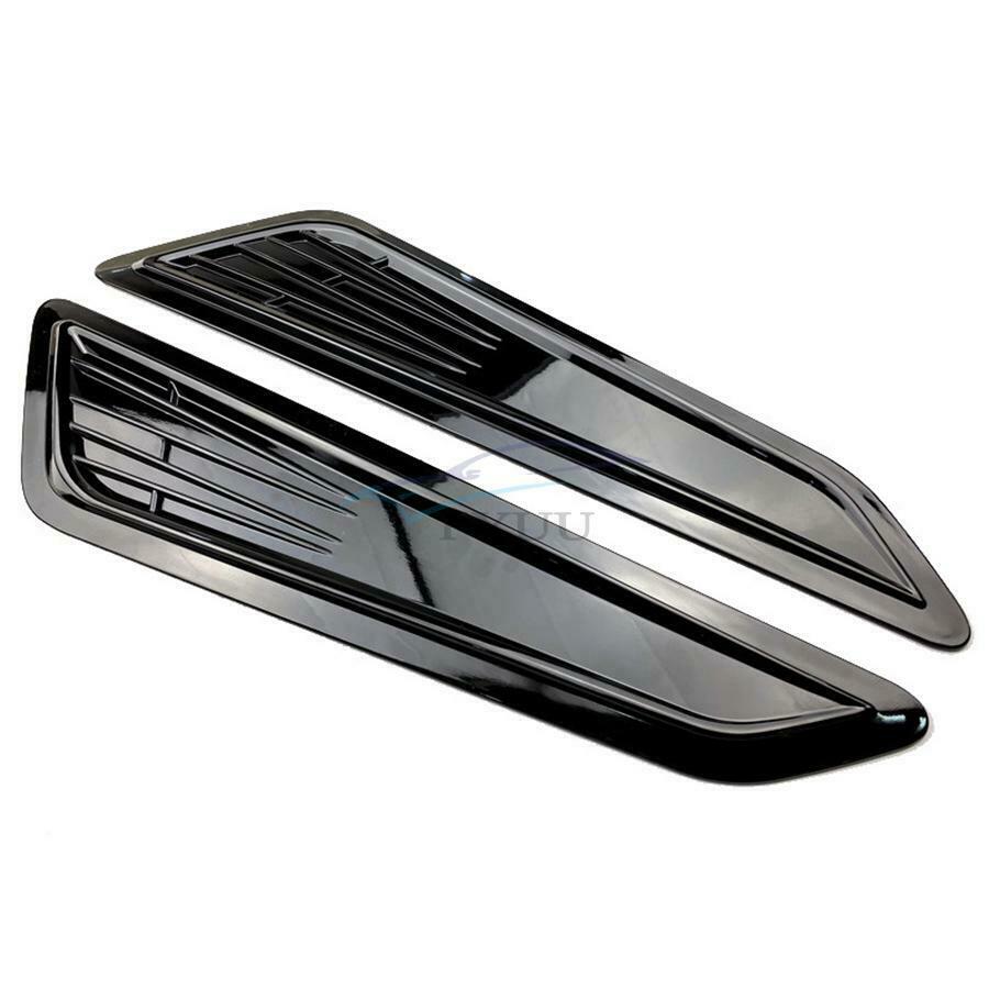 Glossy Black Car Hood Vent Louver Scoop Cover Air Flow Intake Cooling Panel Trim