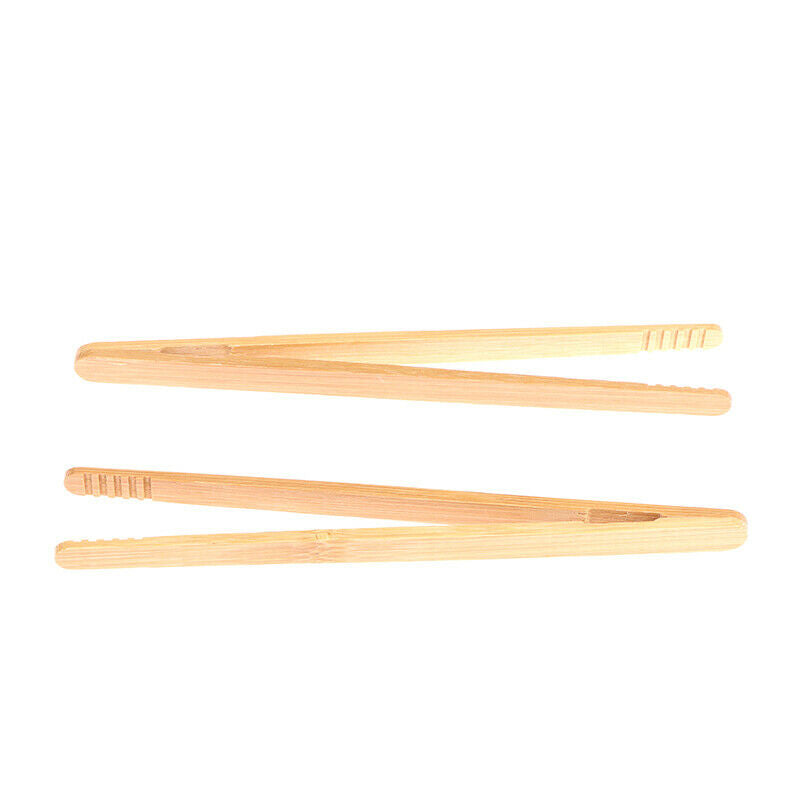 2Pcs Bamboo Tongs Wood Food Toast Salad Tongs Tong Clip for Cooking Bakin.l8