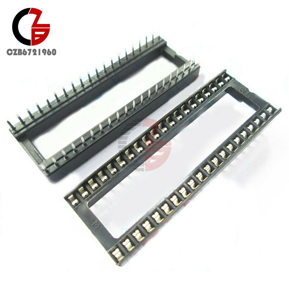 10Pcs 40 Pin DIP-40 IC Socket Adaptor Type 2.54mm Pitch Dual Wipe Contact