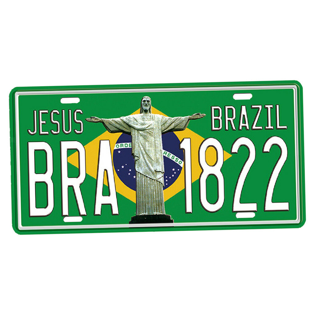 Brazil Metal Tin Sheet Sign Retro Picture Wall Decor Plaque - Car License
