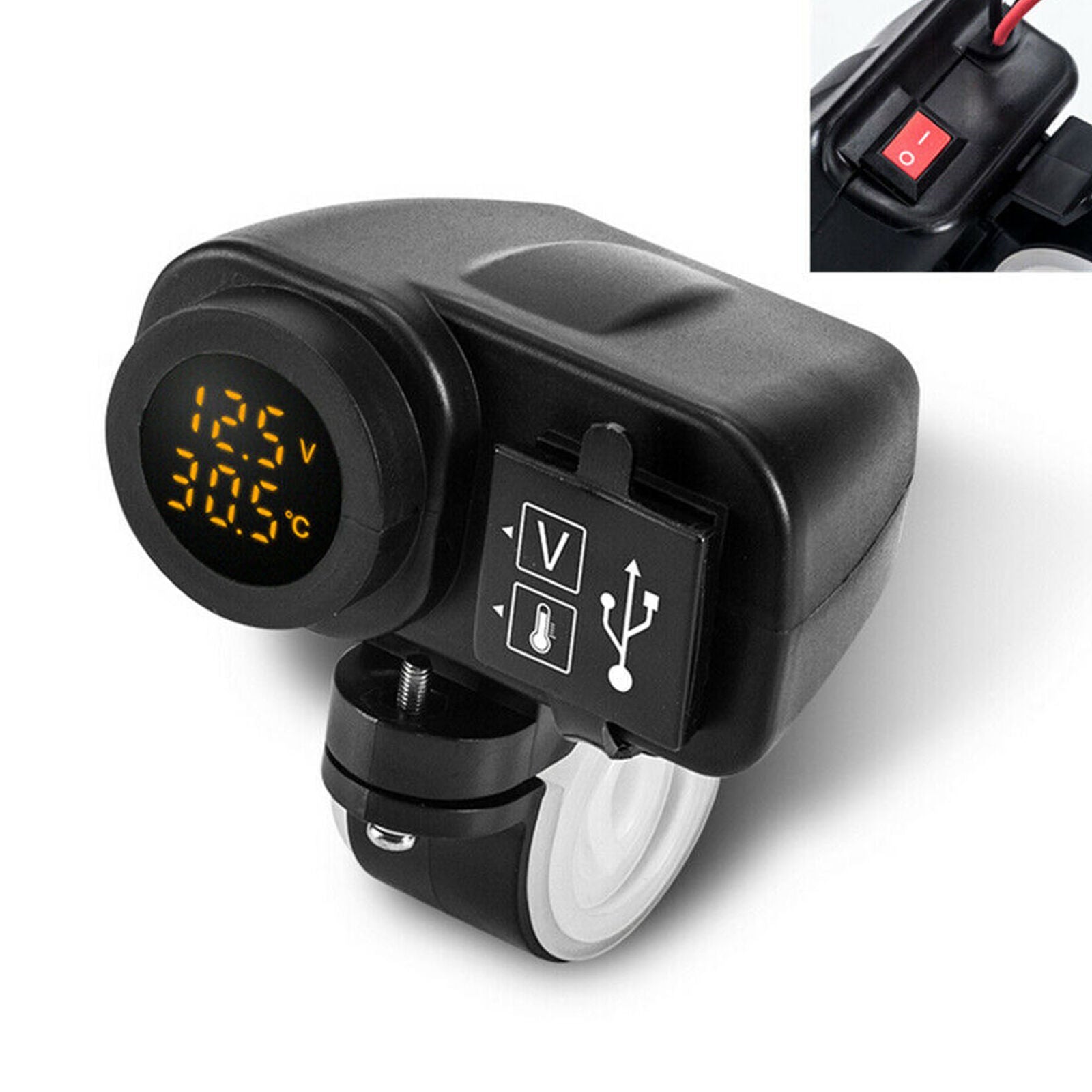 2.1A Dual USB Charger Socket Adapter Power Outlet fr 12V 24V Motorcycle Car