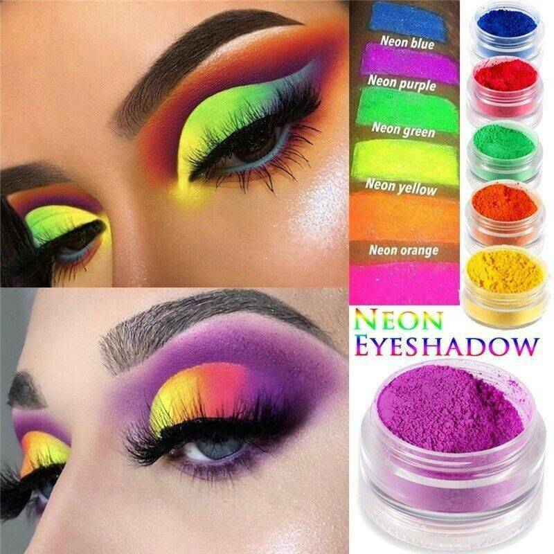 6COLOR Lasting Shimmer Eyeshadow Pigment Matte Eyeshadow Neon Nail Art Powder