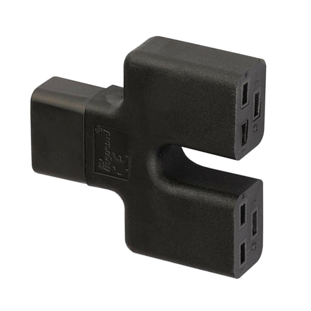 IEC320 C14 To 2x IEC320 C19 Power Adapter Y-spliter Conversion Plug For PCs