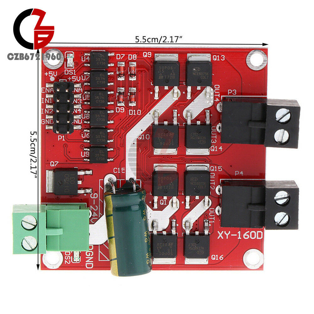 Dual DC Motor Drive Module 7A 160W 12V/24V PWM H-bridge L298 Logic Control Board