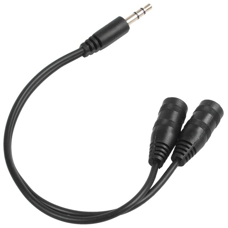 23 cm 3.5 mm dual connector plug male - female adapter jack stereo audio cableS5