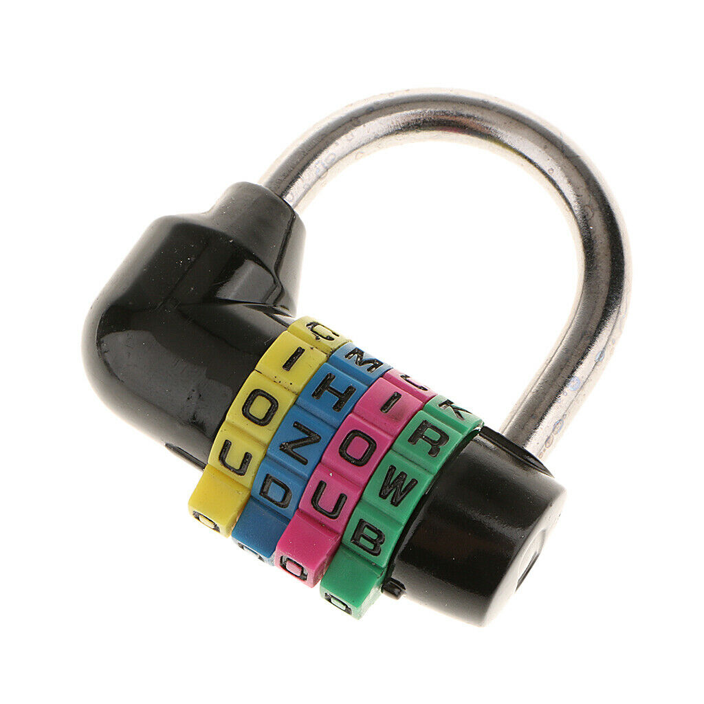 Resettable Word Combo Lock Suitcase Luggage Black&Blue Code Password Padlock