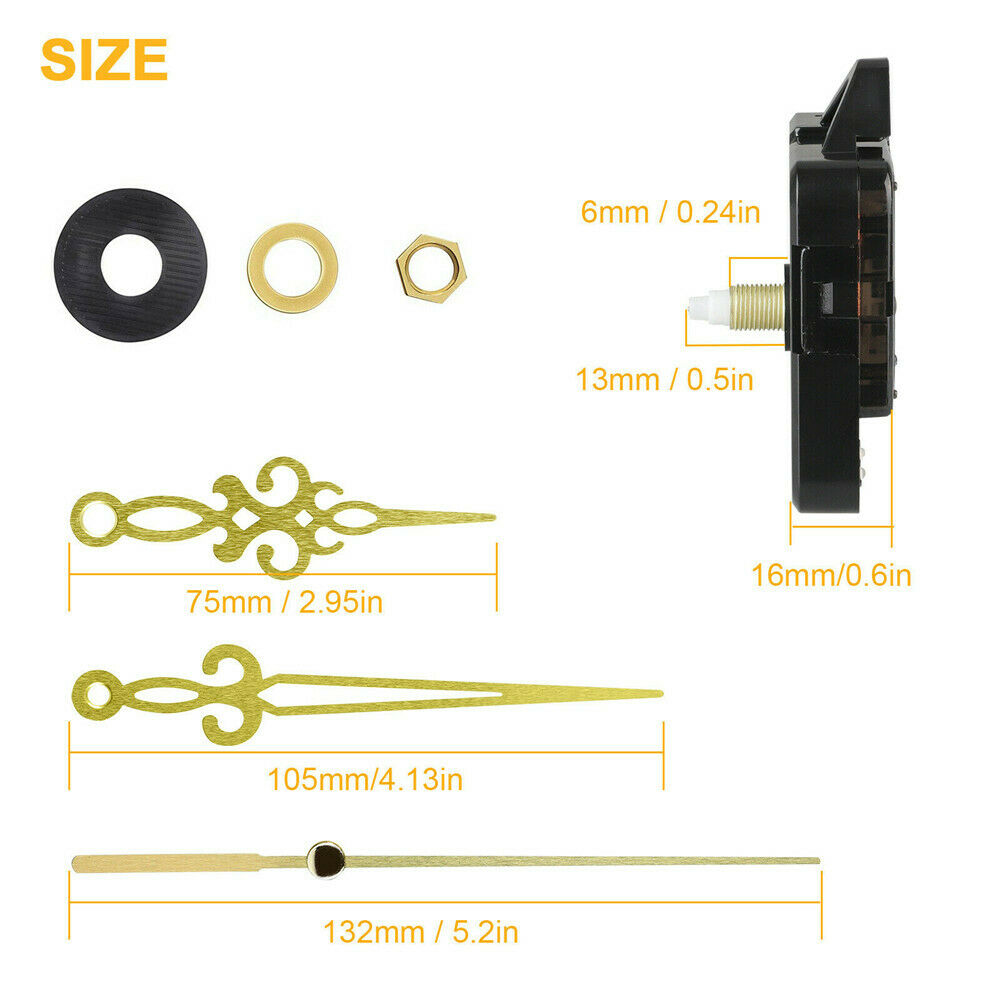 DIY Black Quartz Wall Clock Movement Mechanism Replacement Repair Tool New