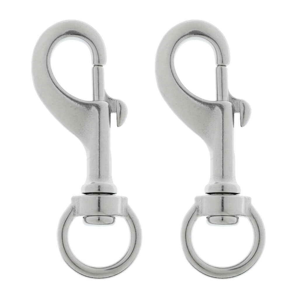 2x Stainless Steel Hook Ring Snap  Buckle Clip
