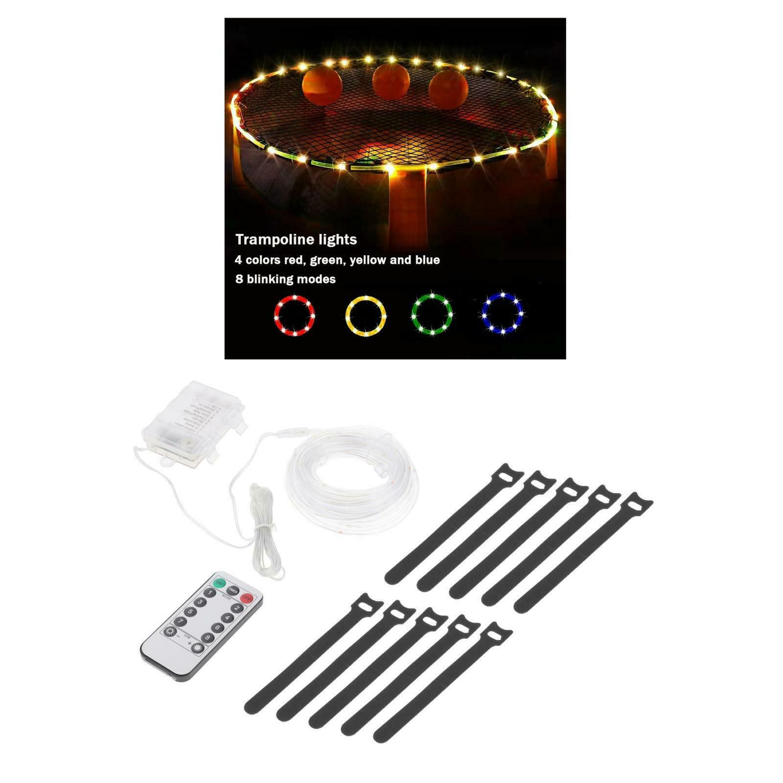 LED Trampoline Rim Lights Rope String Lights Dimmable Battery Operated
