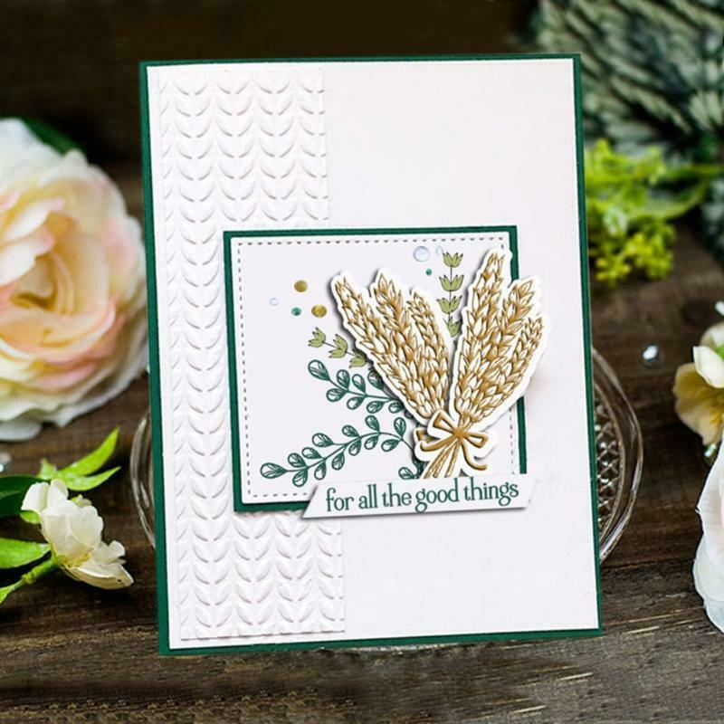 Wheat Flower Seal Stamp with Cutting Dies Stencil DIY Scrapbooking Emboss Photo
