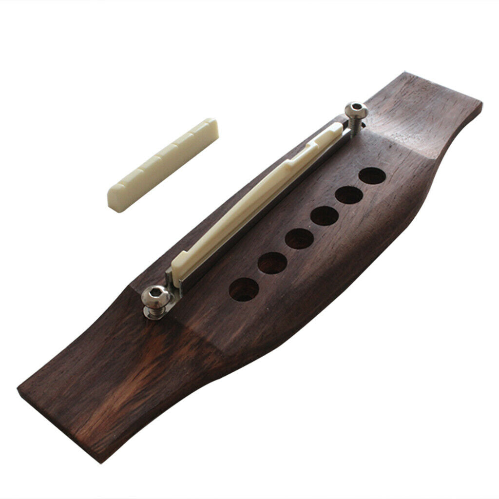 Replacement Rosewood Guitar Bridge Saddle Nut Hardware Kit for Folk Guitar