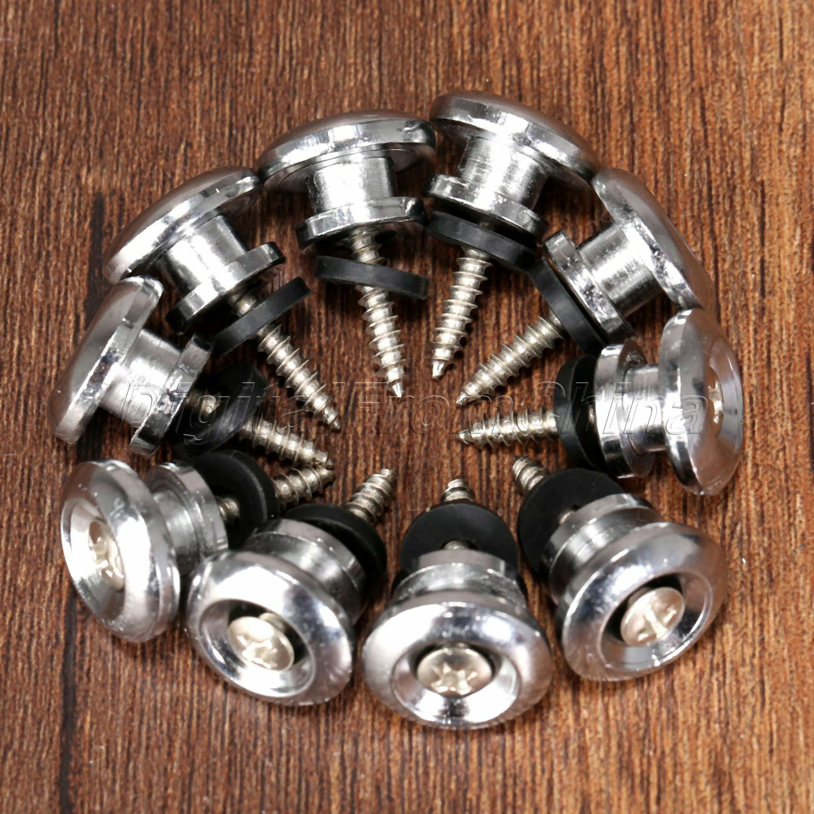 10pcs Acoustic Bass Electric Guitar Ukulele Locking Strap Tail Nail Button Screw