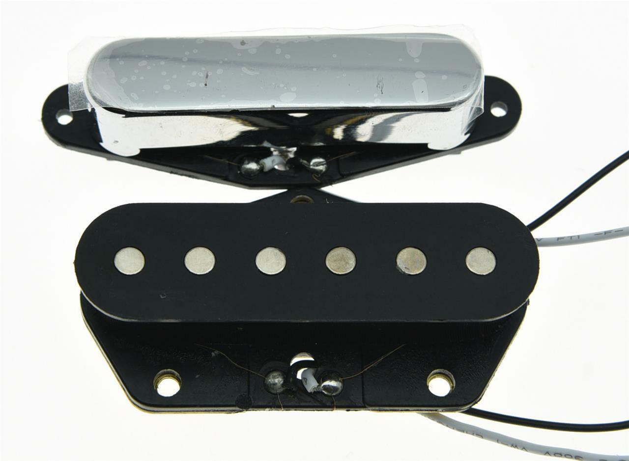 Set of 2 Neck Bridge Tele Pickup Set Guitar Pickups for Telecaster Chrome Cover