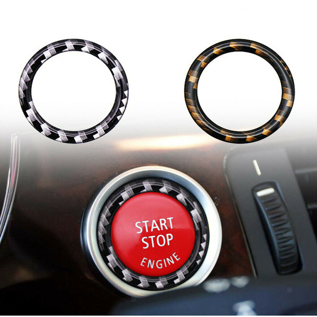 Car Engine Start Stop Button Red Cover Key Switch Ring Trim For BMW E90 E70
