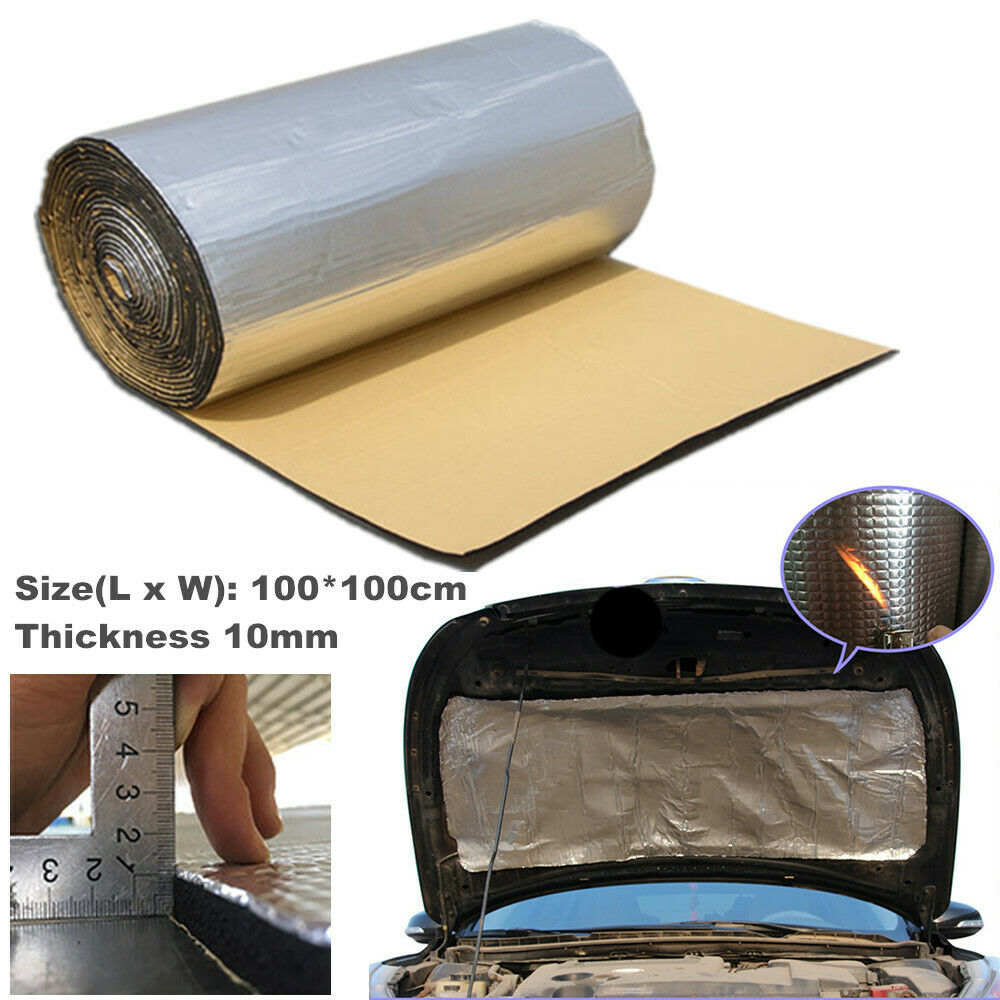 100*100cm Car SUV Door Hood Mat Sound Fire Heat Insulation Cotton 10mm Thickness