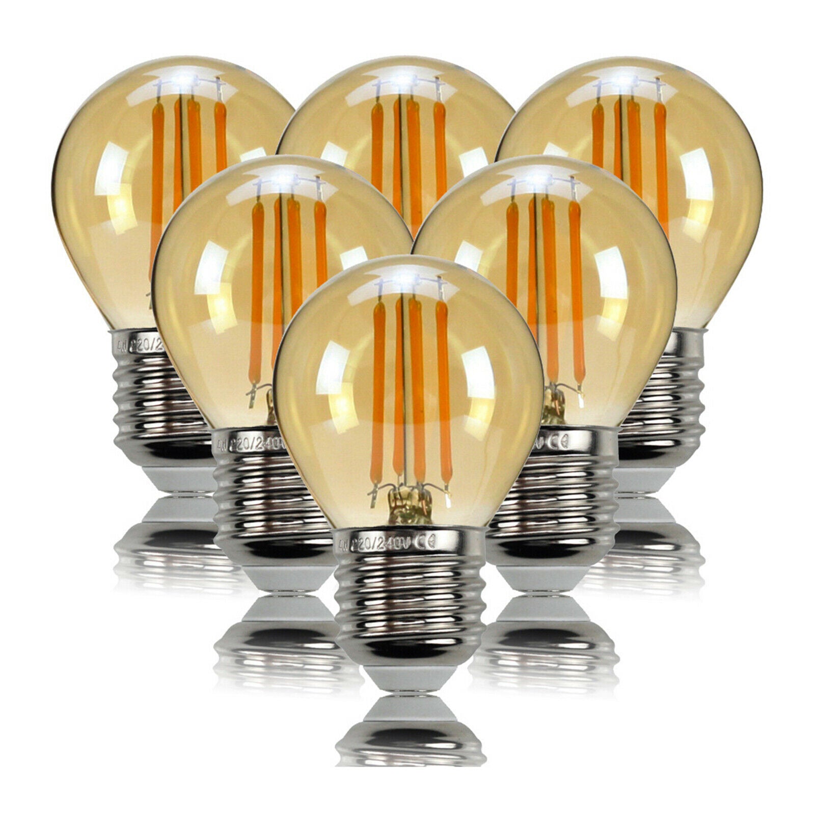 Set of 6 LED Filament Bulb Edison Bulbs 4W for Home Bedroom Room Office Cafe