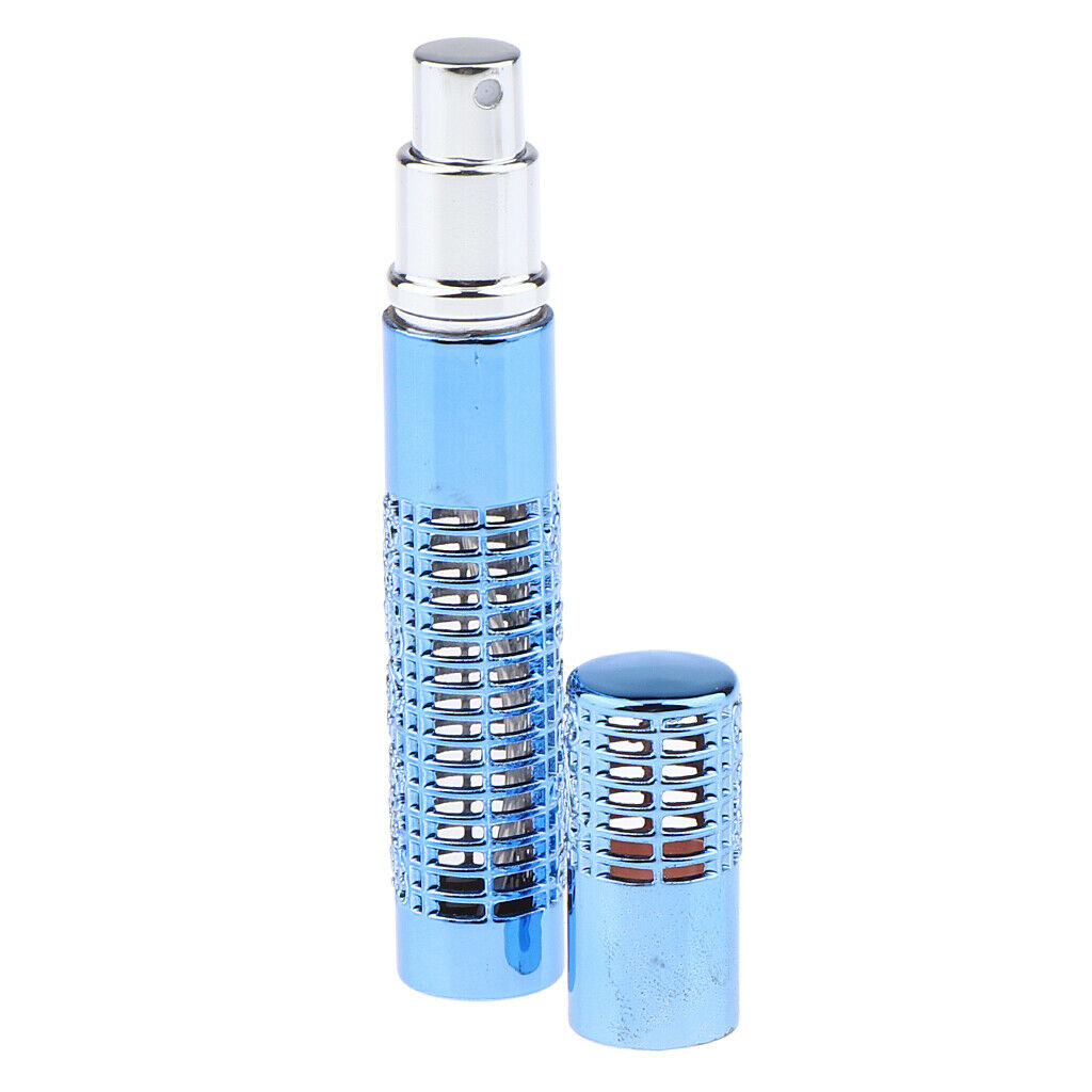 Portable 5ml Empty Refillable Perfume Bottle Pump Spray Bottles Glass Blue