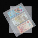 1 Album Pages 3 Pockets Money Bill Note Currency Holder PVC Collection 180x80mm
