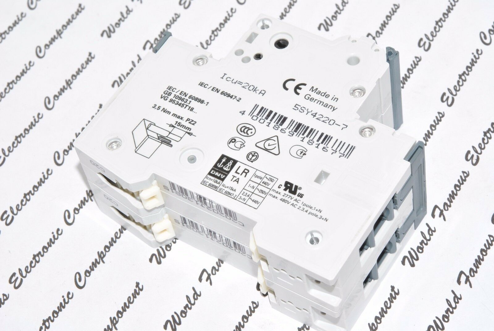 1pcs - SIEMENS 5SY4220-7 5SY42-MCB-C20 20A 2P Circuit Breaker