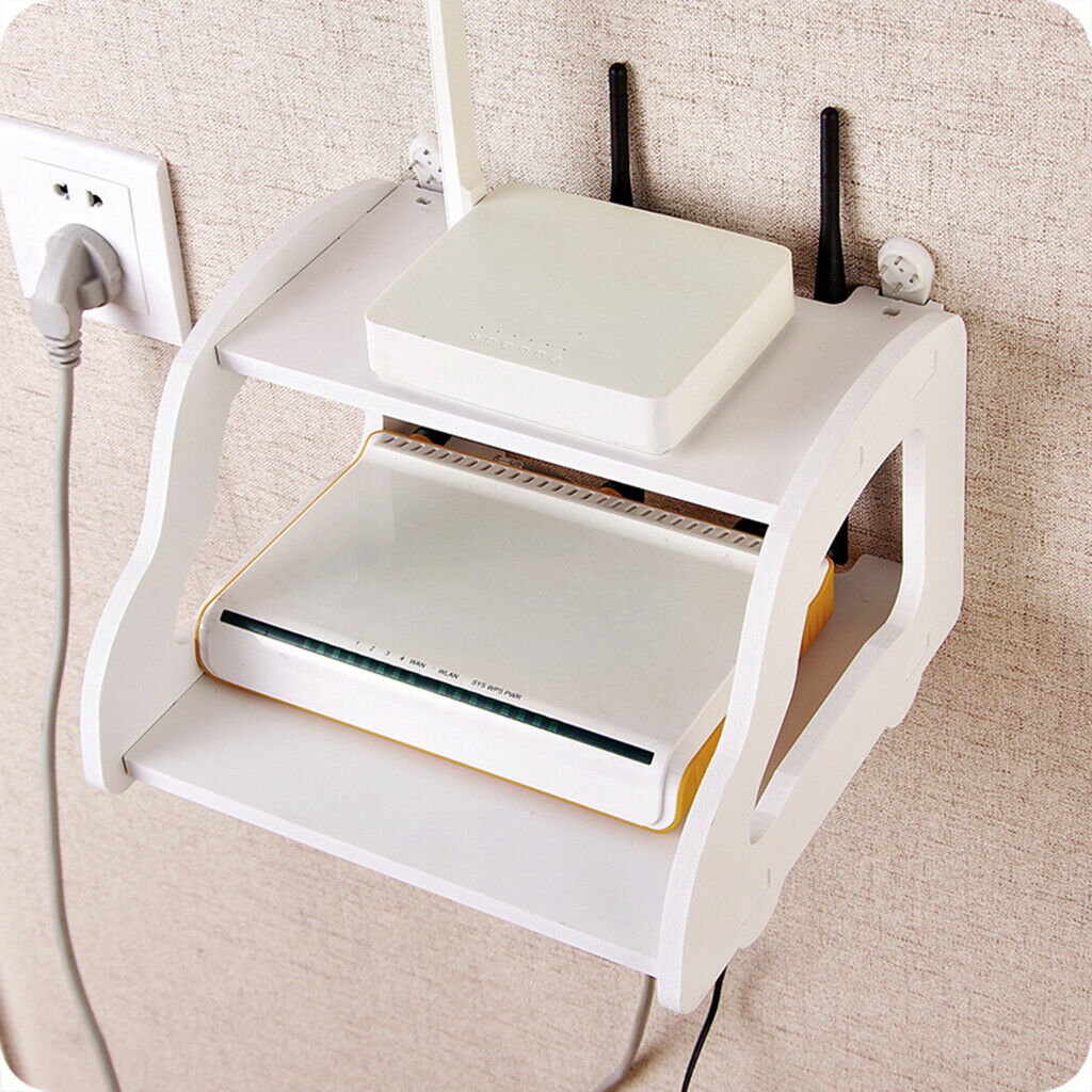 Wall Mounted Set Top Box Holder Router Shelf Storage Rack for Home Decor
