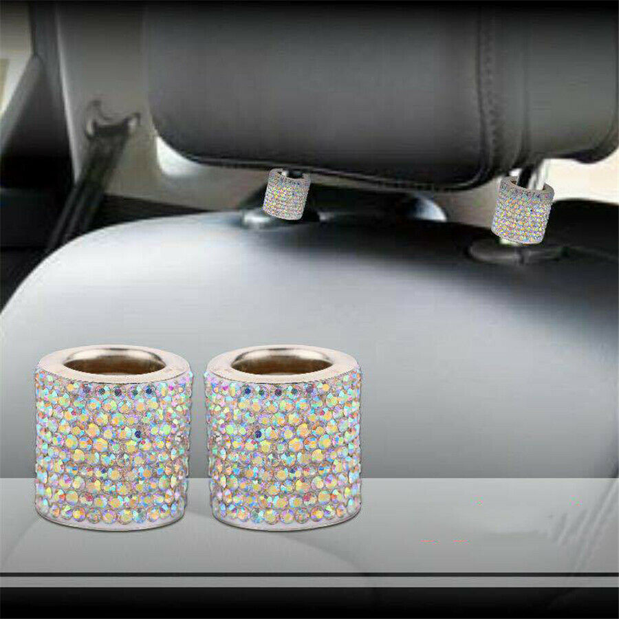 4X Car Seat Headrest Collar Decor Diamond Bling Crystal Car Interior Accessories