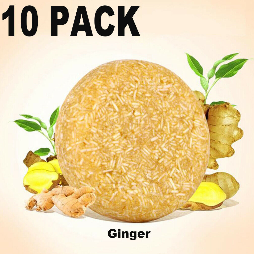 10x 100% Natural Ginger Hair Loss Shampoo Soap Bar Hair Darkening Nourishing