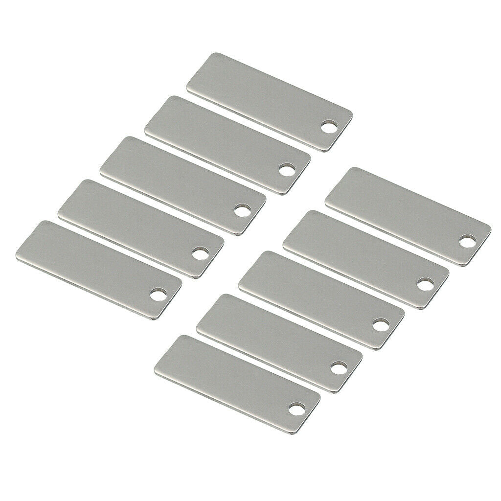 10pcs Rectangle Blank Stamping Tag Dog Tag Pendants Charms Jewelry Making