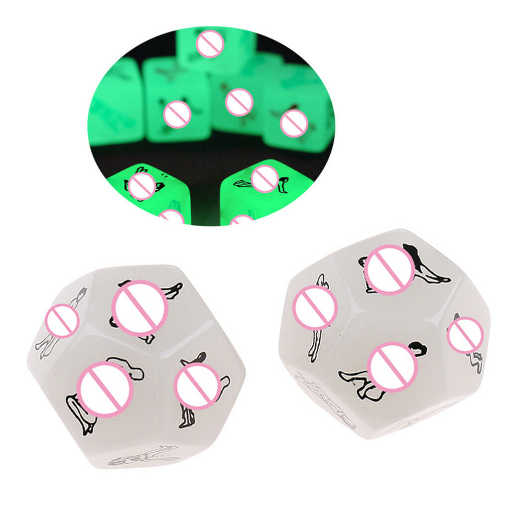 Let Your Roll Decide~D12 Sexual Position Dice Game~2 Pieces~Glow in the Dark