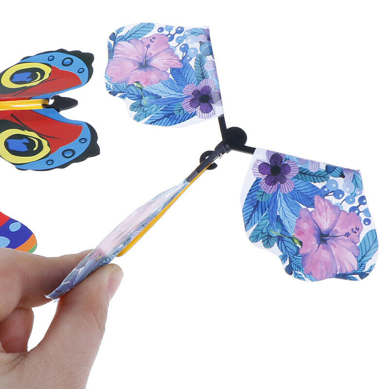 Magic Flying in the Book Butterfly Rubber Band Powered Wind Up Butterfly .l8