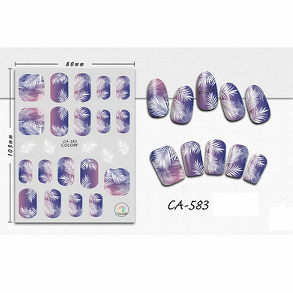 Easy To Use Nail stickers Geometrics Decoration Leaves And Flower Images