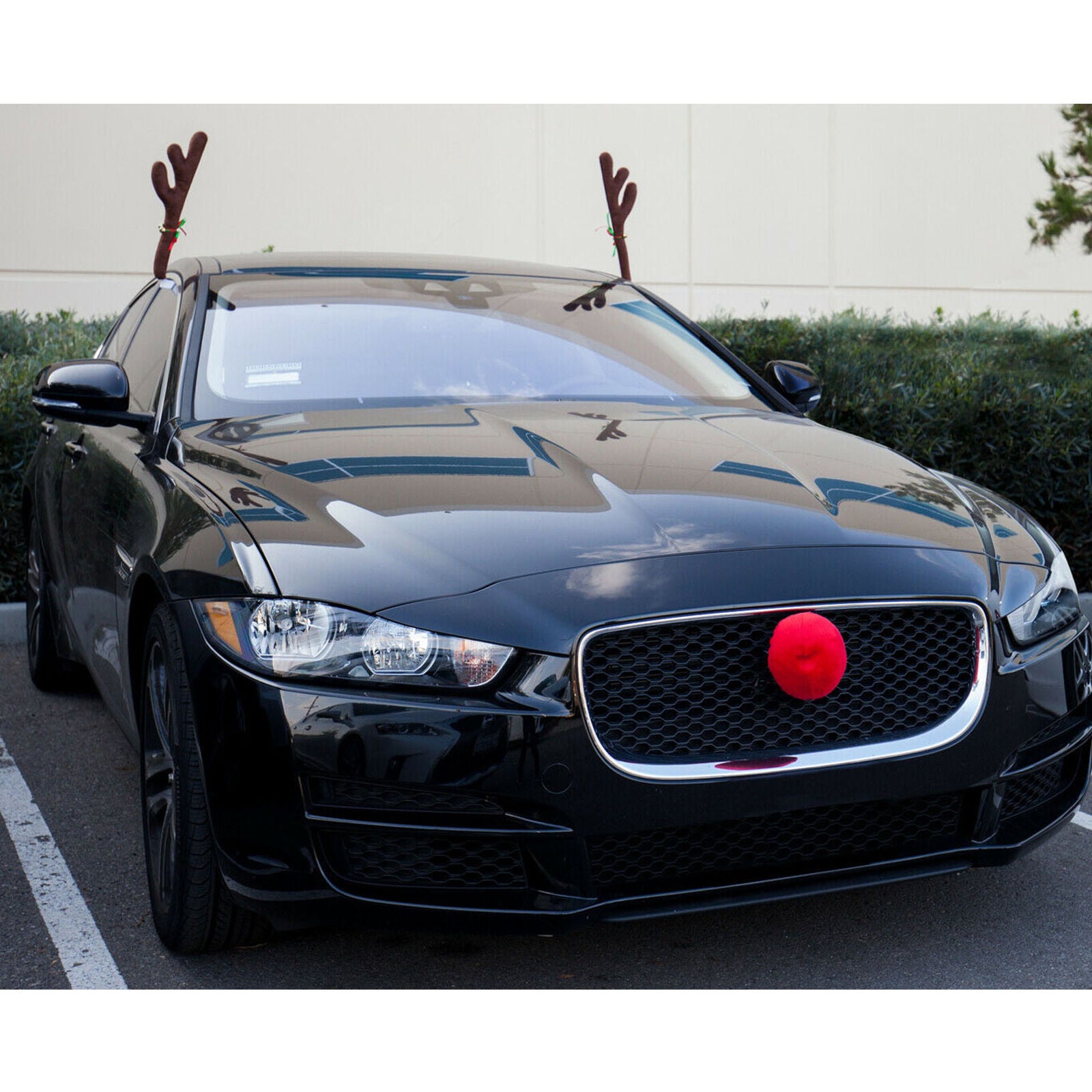 Reindeer Christmas Decoration For Car, Holiday Party Antlers And Nose Decor