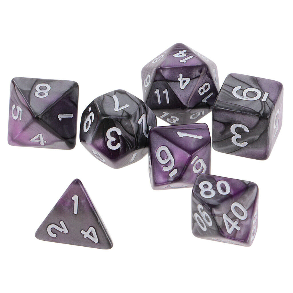 Complete 14 Packs Acrylic Polyhedral Dice for Dungeons Dragons DND MTG RPG