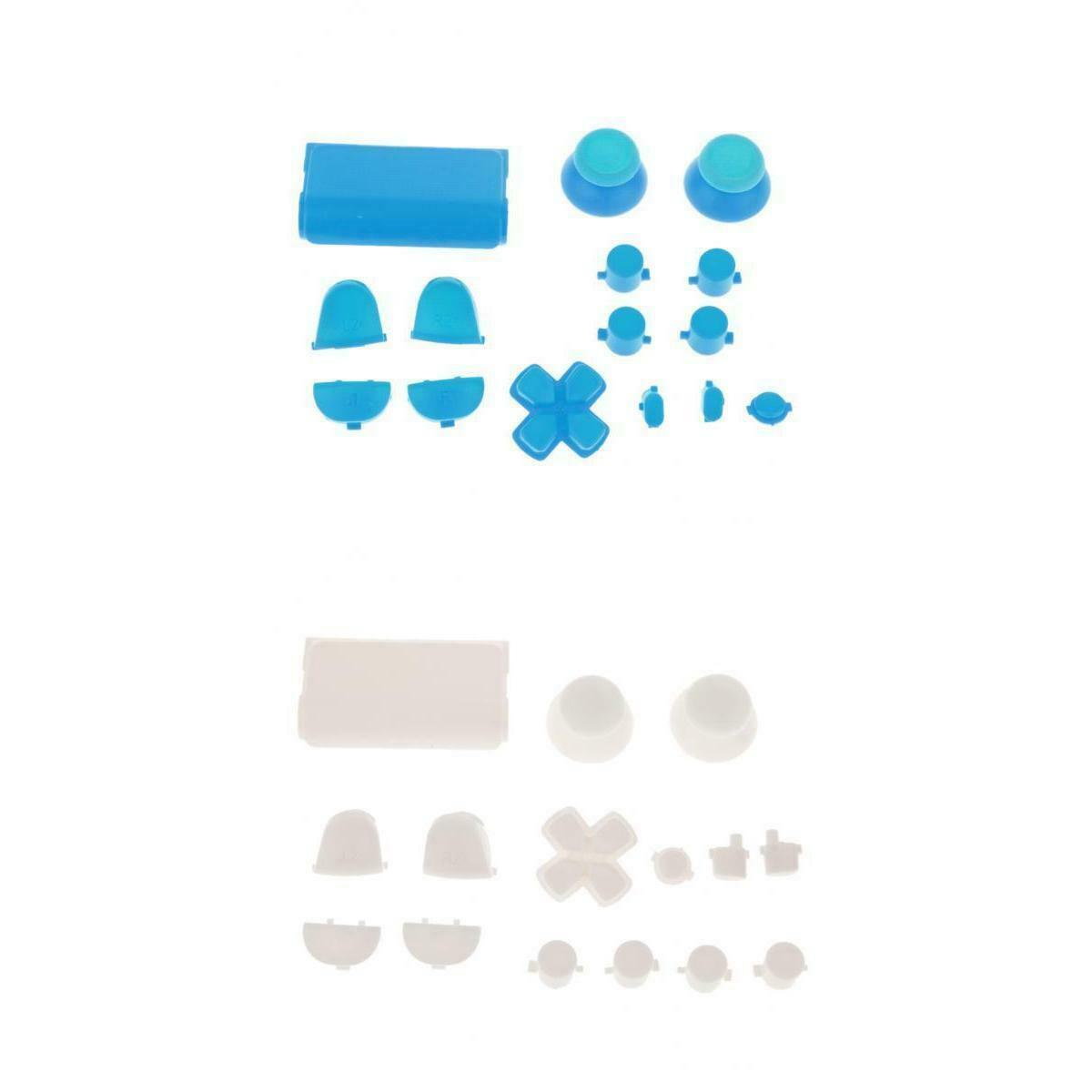 2 Set L2 R2 L1 R1 Grip Caps Buttons for Sony PS4 Controller Light Blue+White