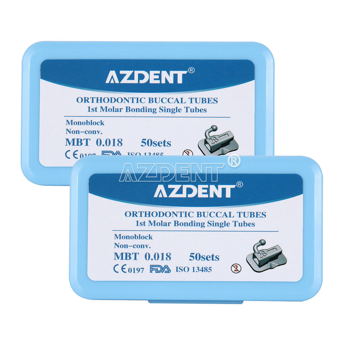 2X Dental Orthodontic Bondable Inblock Non-Conv MBT 0.018 1st Molar Buccal Tube