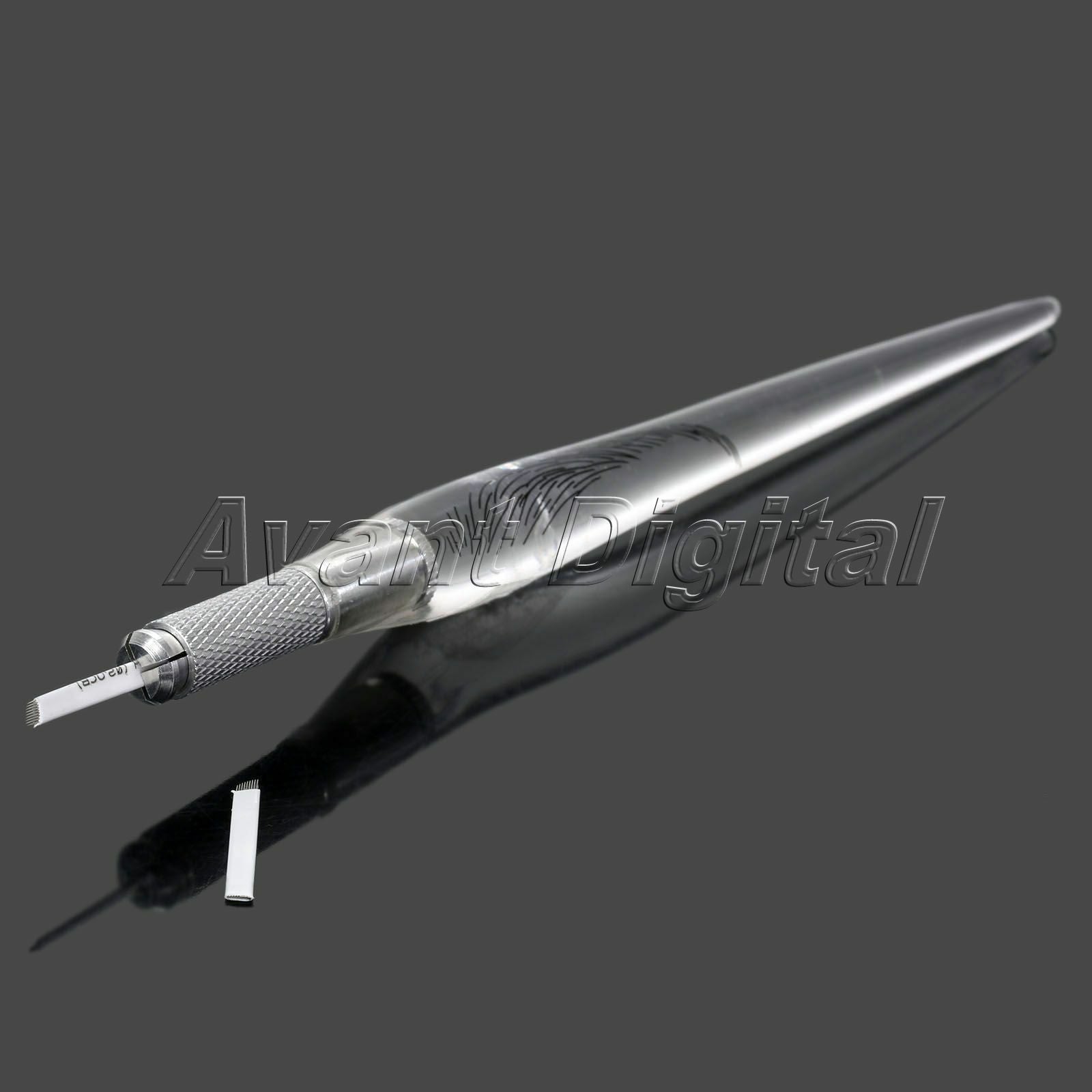50X Permanent makeup 9 Curved Blade Needle for Eyebrow lip and Gift Tattoo pen