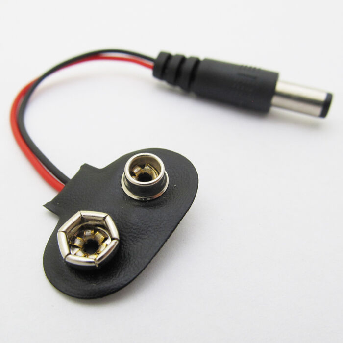 10pcs 5.5x2.1mm 5521 9V Battery Snap T-Type cable Male DC Plug to 9V Batttery