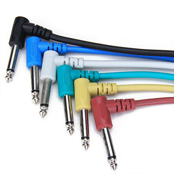 2x Pack of 6pc Electric Guitar Patch Cable Effects Pedal Cords AMP Cords
