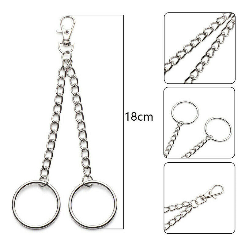 18cm Trousers Hipster Metal Hip Hop Jewelry Pants KeyChain Wallet Chain BelDD