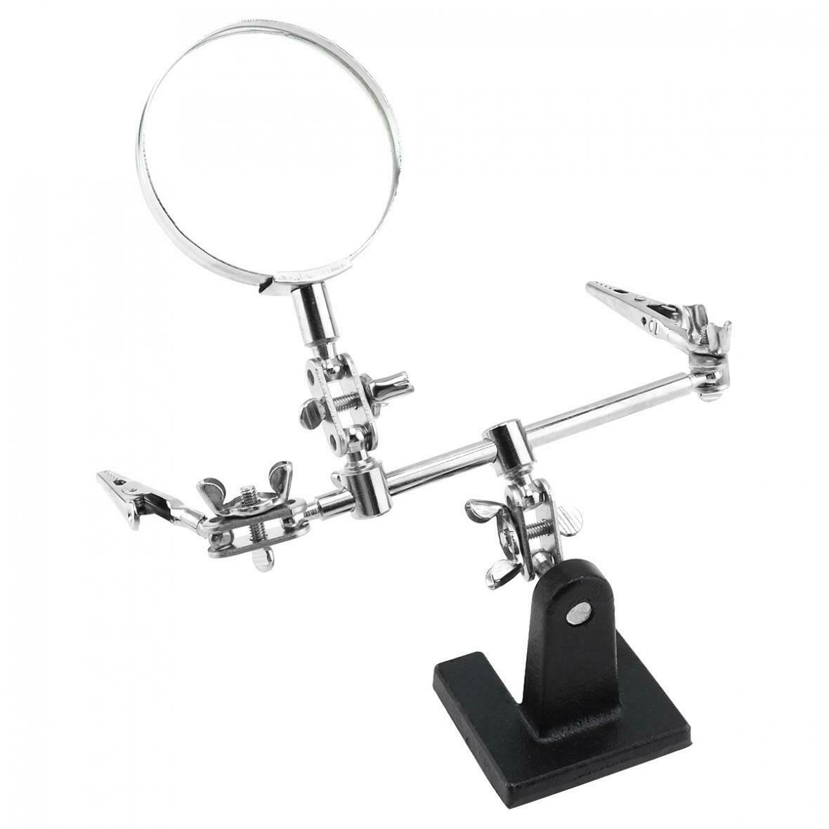 Third Hand Soldering Solder Iron Stand Holder Magnifier Helping Station Tool