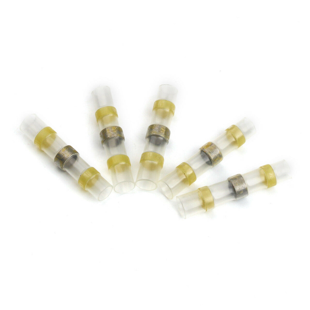 Yellow 12-10 AWG Heat Shrink Wire GA Gauge Solder Seal Connectors Terminals 30x