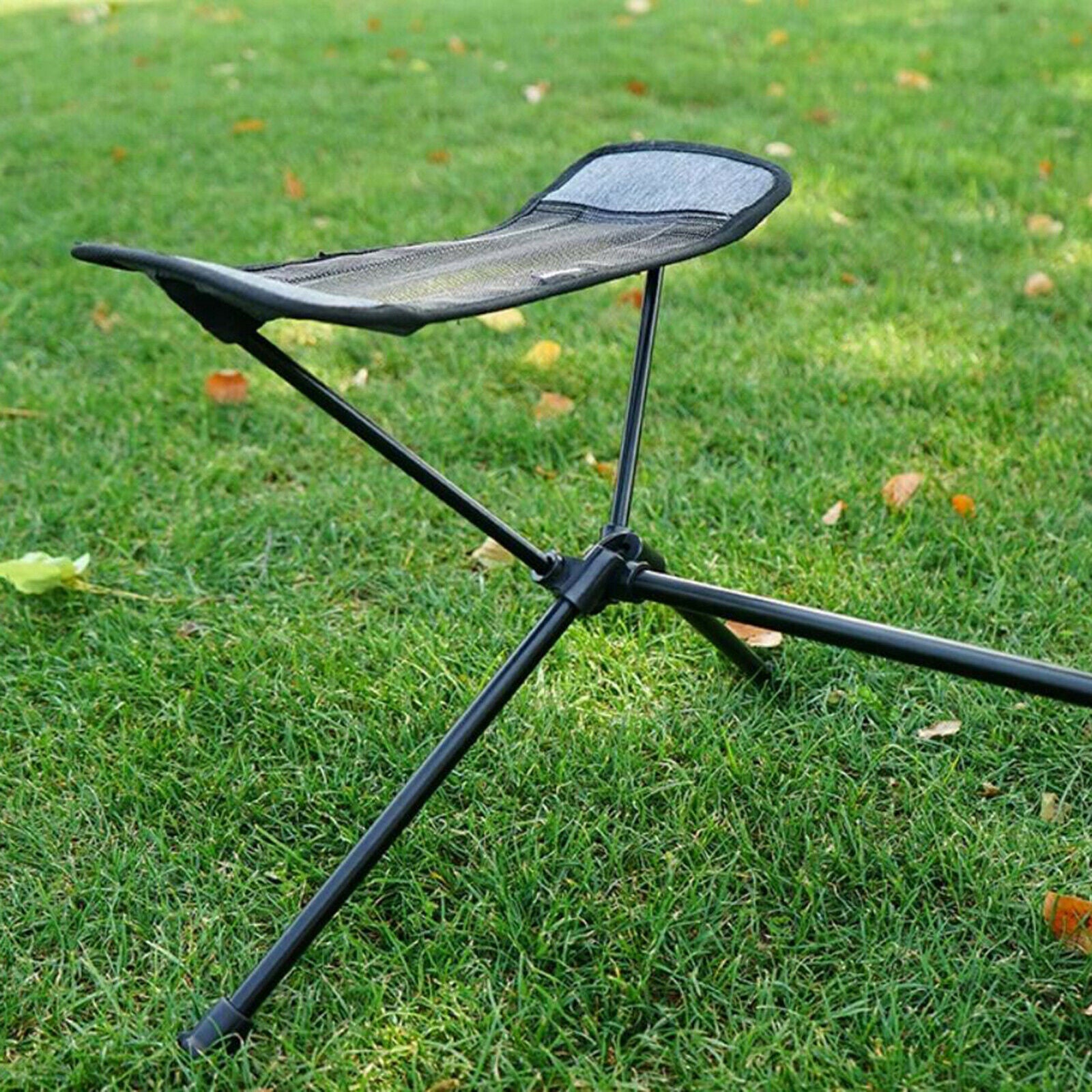 2x Portable Folding Chair Footrest Aluminum Alloy Footstool Seat Foot Rest