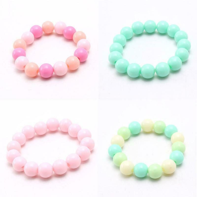 Candy Color Beaded Children's Bracelet Colorful Round Bead Cartoon Jewelry