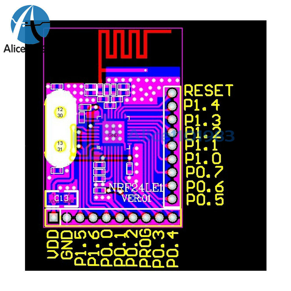 NRF24LE1 NRF24L01+ MCU Wireless Transceiver DIP RF Wireless Communication Module