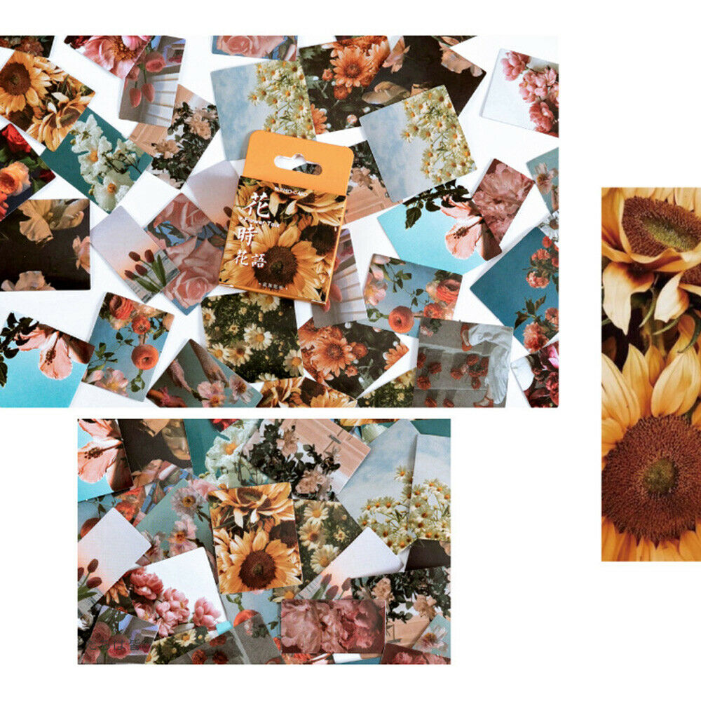 46Pcs Flowers Series Scrapbooking Photo Album Stickers Craft DIY Sealing Tags