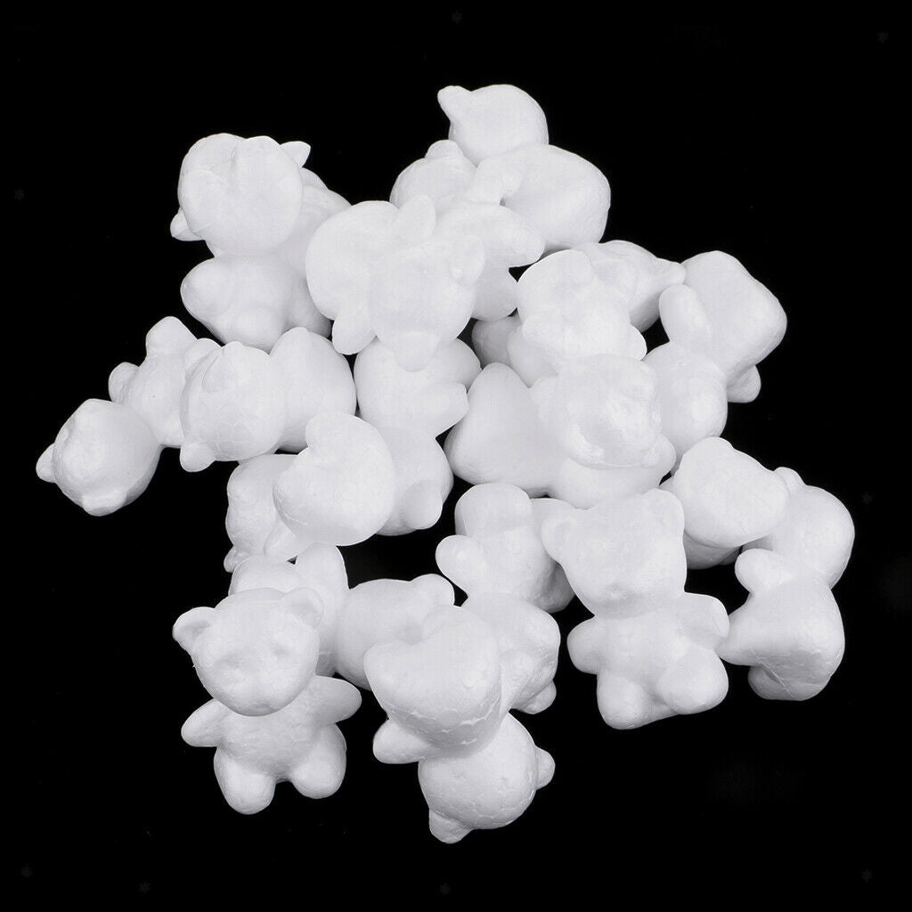 20Pcs Polystyrene Foam Board, Bear Polystyrene Foam Block, Smooth Craft Bricks