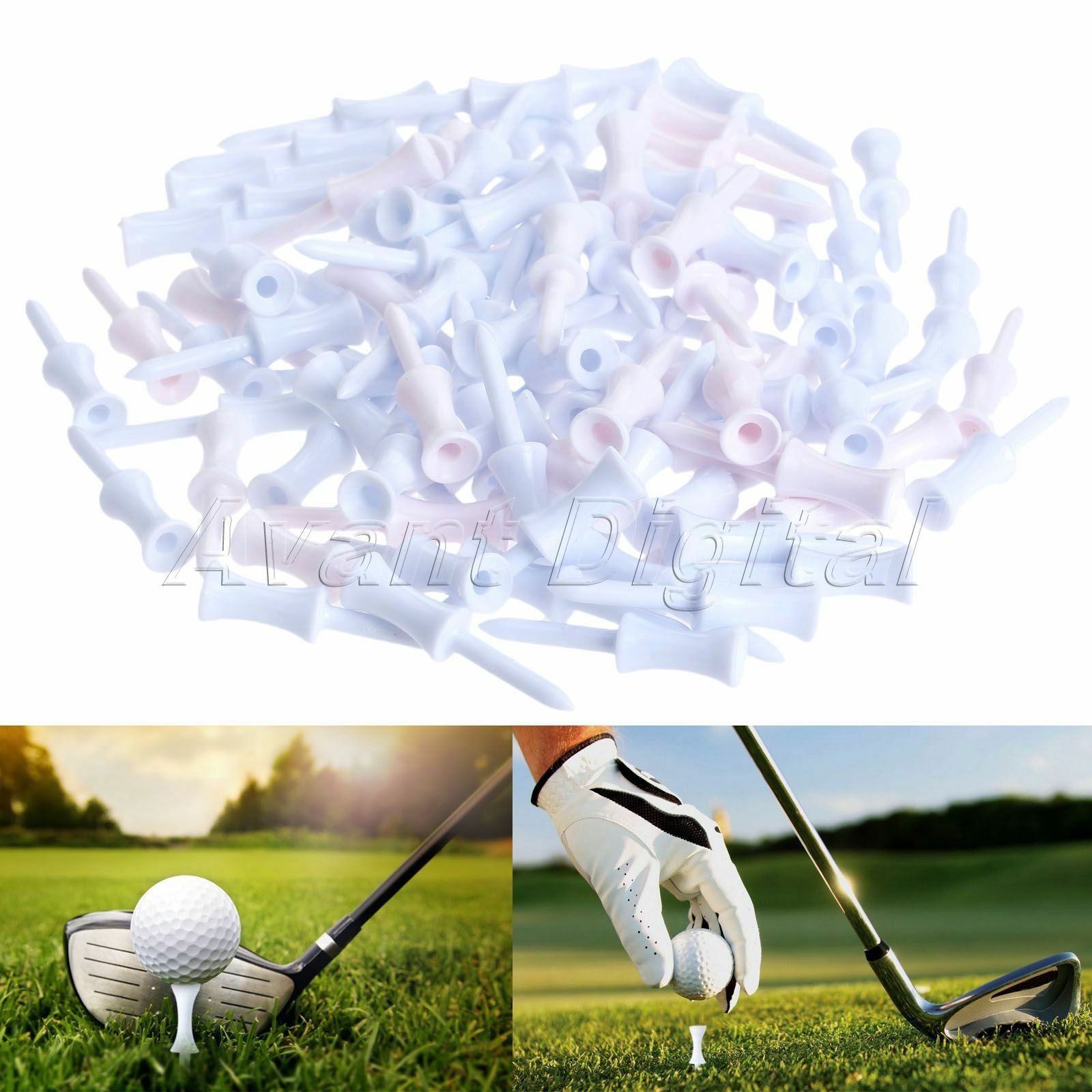 54mm Plastic Step Down Golf Tees New Height Control Graduated Castle Tee 100pcs