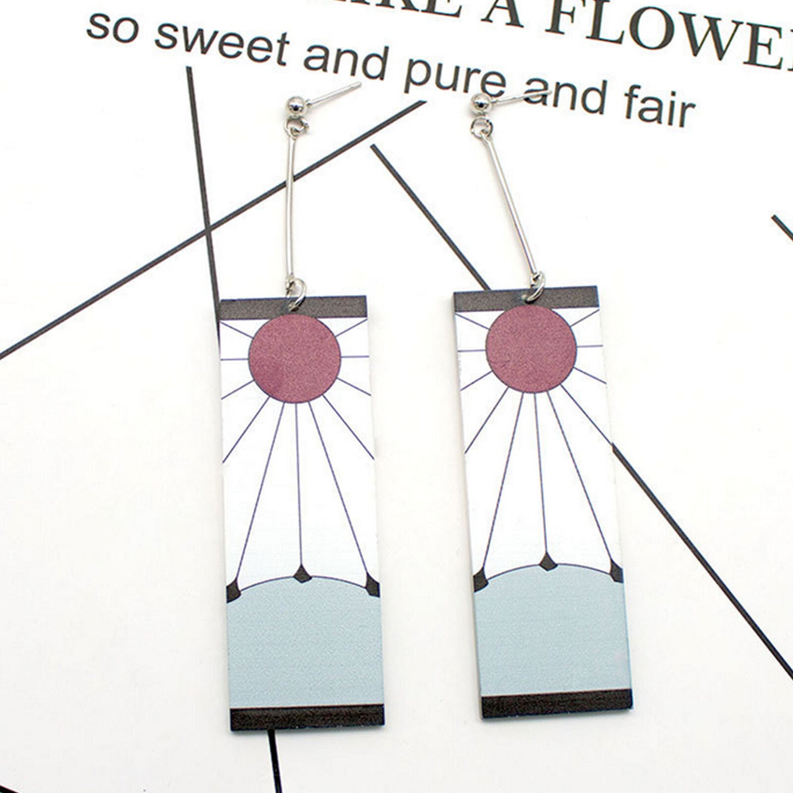 For Demon Slayer Kimetsu no Yaiba Tanjirou Kamado Plastic Earrings Costume